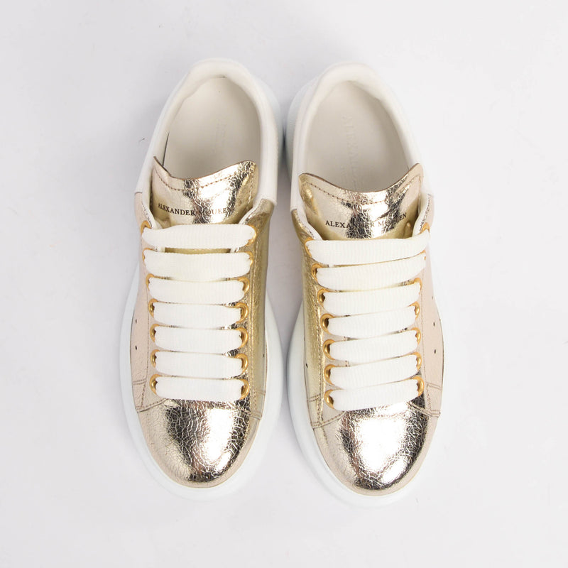 Alexander McQueen Gold Exaggerated Sole Sneakers 36 - Blue Spinach