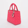 Dior Hot Pink Cannage Lambskin Medium Lady Dior Bag - Blue Spinach