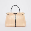 Fendi Beige & Black Water Snakeskin Medium Iconic Peekaboo - Blue Spinach