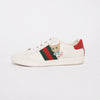 Gucci White Leather Cat Embroidered Ace Sneakers 37.5 - Blue Spinach