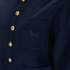 Celine Navy Cashmere Gold Button Jacket FR 40 - Blue Spinach