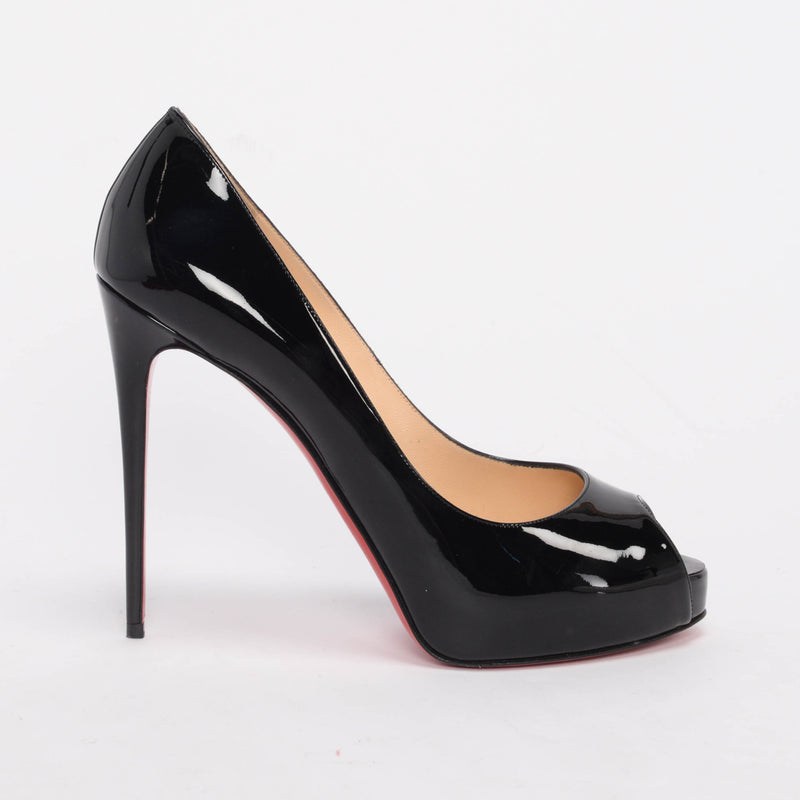 Christian Louboutin Black Patent Very Prive 120 Pumps 40 - Blue Spinach