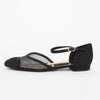 Chanel Black Mesh & Grosgrain CC Mary Jane Flats 38.5 - Blue Spinach