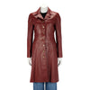 Chanel Red Lambskin CC Button Coat FR 40 - Blue Spinach