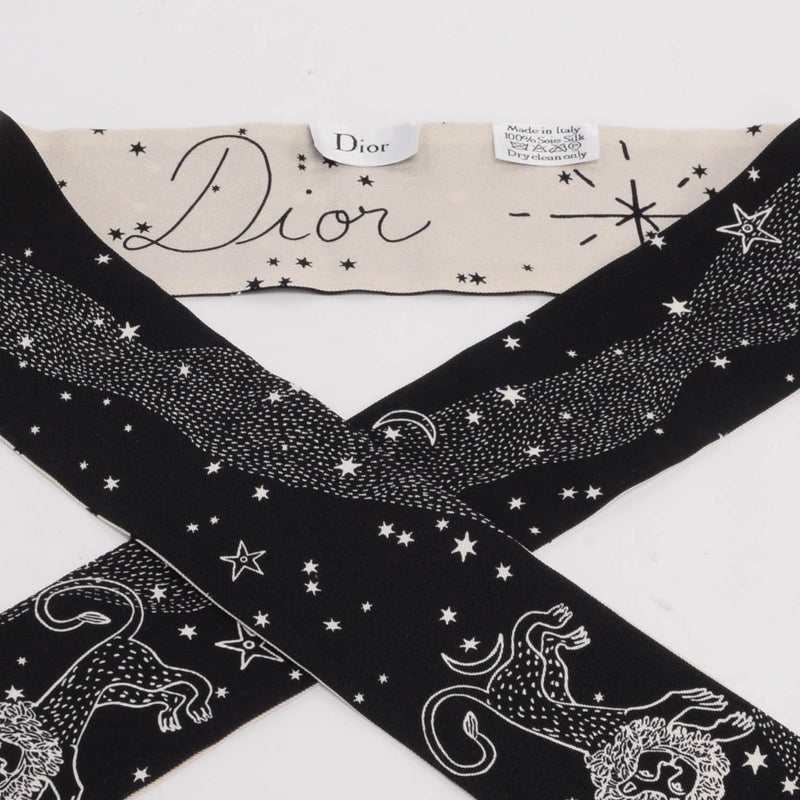 Dior Black Silk Zodiac Leo Mitzah - Blue Spinach