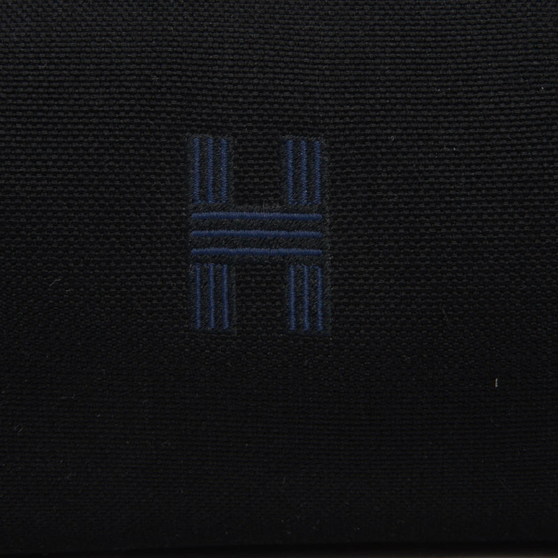 Hermes Black Canvas Bride-A-Brac Small Case - Blue Spinach