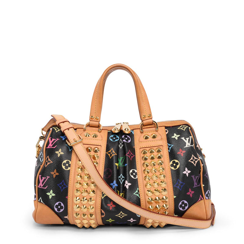 Louis Vuitton Black Monogram Multicolore Courtney MM Bag - Blue Spinach