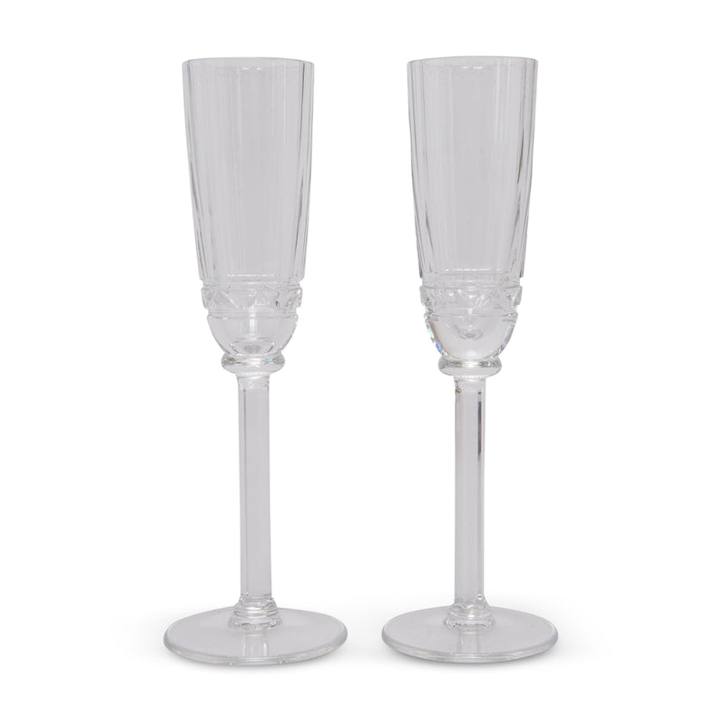 Hermes Crystal Iskender Champagne Flute Set - Blue Spinach