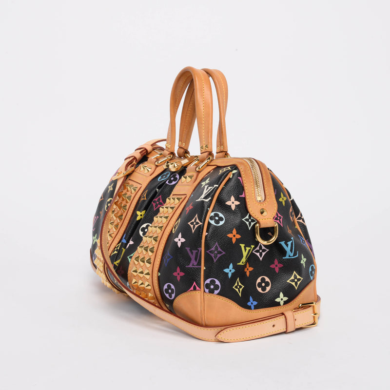 Louis Vuitton Black Monogram Multicolore Courtney MM Bag - Blue Spinach