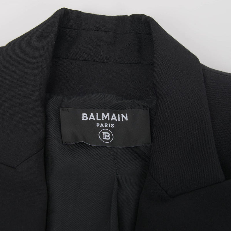 Balmain Black Wool D.B. Blazer Jacket FR 42 - Blue Spinach