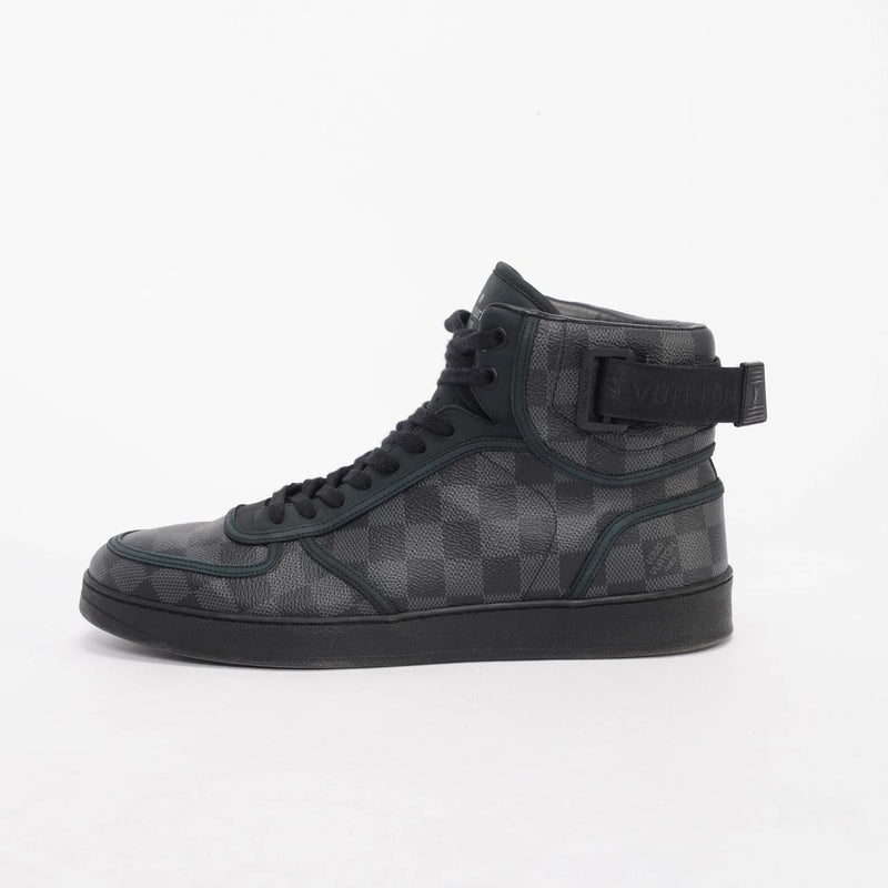 Louis Vuitton Damier Graphite Rivoli High Top Sneakers 8.5 - Blue Spinach