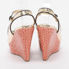 Prada Pink & Gold Metallic Snake & Croc Wedges 38.5 - Blue Spinach