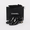 Chanel Black Patent Lace-Up CC Loafers 37.5 - Blue Spinach