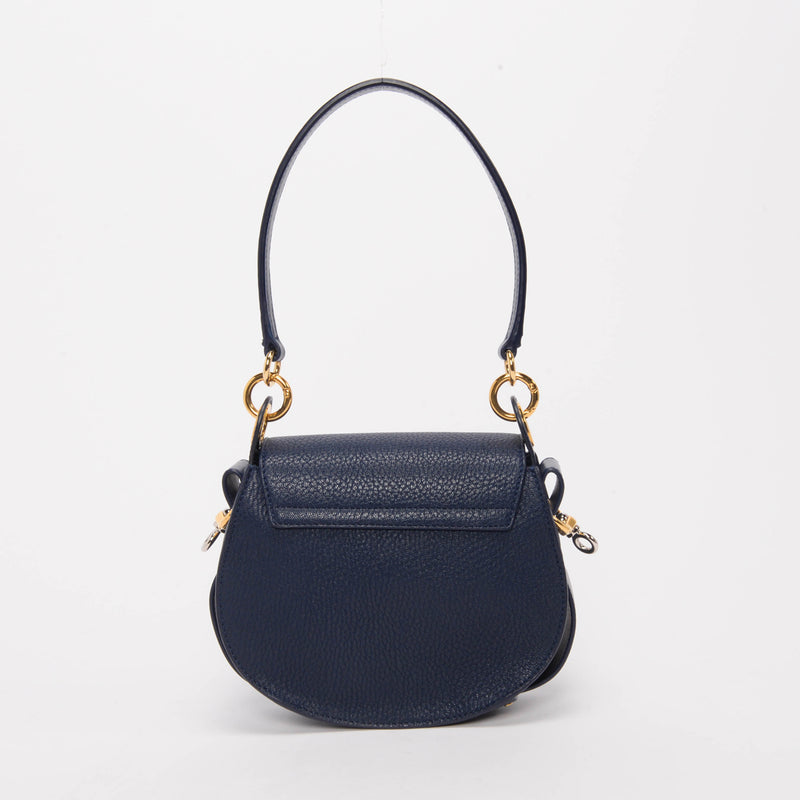 Chloe Blue Calfskin Small Tess Shoulder Bag - Blue Spinach