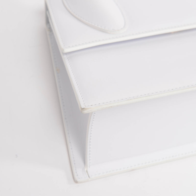 Jacquemus White Leather Le Grand Chiquito Bag - Blue Spinach