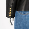 Balmain Black Lambskin Classic DB Blazer FR 46 - Blue Spinach