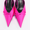 Balenciaga Rose Fuchsia Satin Knife Slingback Pumps 37 - Blue Spinach