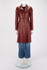 Chanel Red Lambskin CC Button Coat FR 40 - Blue Spinach