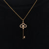 Tiffany & Co Rose Gold & Diamonds Crown Key Pendant - Blue Spinach