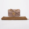 Gucci Dusty Pink Matelasse Small GG Marmont Bag - Blue Spinach