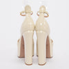 Valentino Cream Patent Tan-Go Mary Jane Sandals 36.5 - Blue Spinach