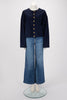 Celine Navy Cashmere Gold Button Jacket FR 40 - Blue Spinach