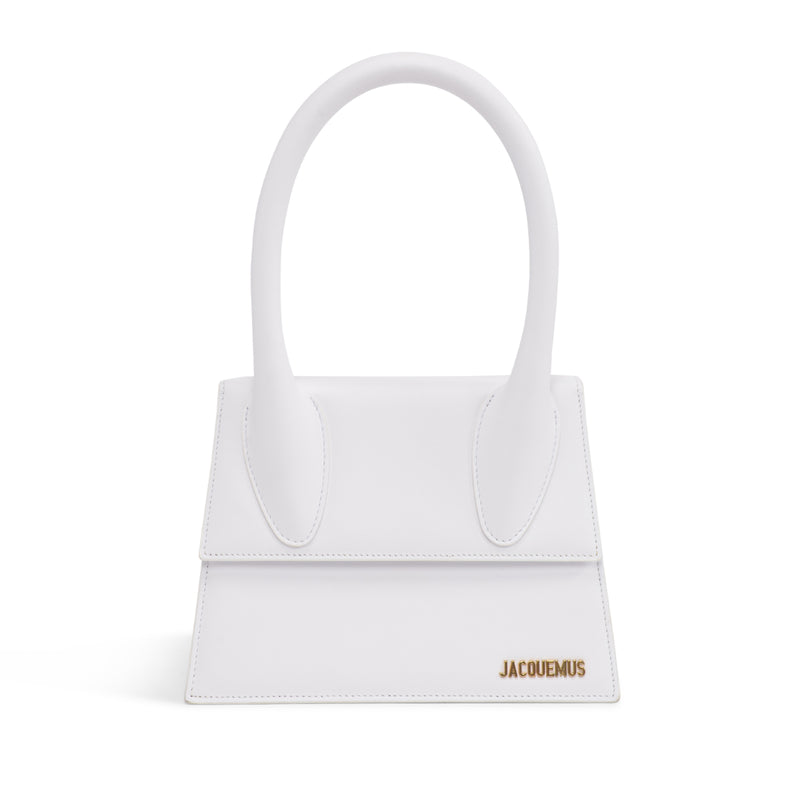 Jacquemus White Leather Le Grand Chiquito Bag - Blue Spinach