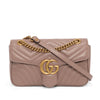 Gucci Dusty Pink Matelasse Small GG Marmont Bag - Blue Spinach