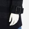 Burberry Charcoal & Navy Wool Check Coat UK 6 - Blue Spinach