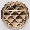 Chanel Light Gold Quilted Round CC Brooch - Blue Spinach