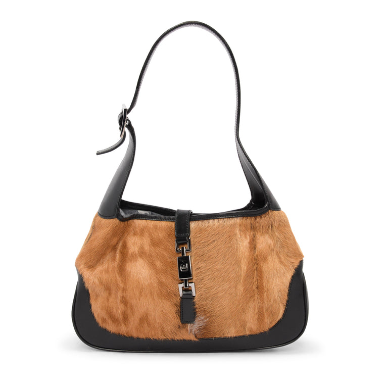 Gucci Tan Pony Hair Jackie O Hobo Bag