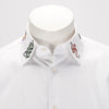 Gucci White Cotton Embroidered Duke Slim-Fit Shirt 41 - Blue Spinach