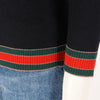 Gucci Navy Wool Web Detail Sweater S - Blue Spinach