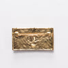 Chanel Gold & Black Leather Logo Plate Brooch - Blue Spinach