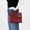 Dior Burgundy Cannage Lambskin Medium Lady Dior - Blue Spinach