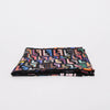 Fendi Black Silk Multicolour FF Fringed Scarf 90 - Blue Spinach