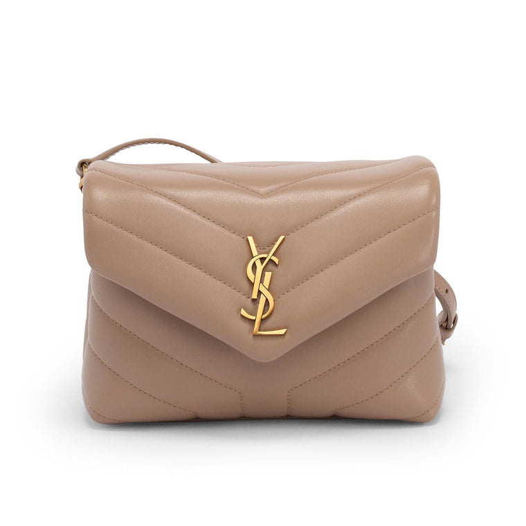 Saint Laurent Dark Beige Calfskin Toy Loulou Flap Bag