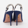 Aquazzura Navy Grosgrain Portrait Of Lady Slingbacks 39.5 - Blue Spinach