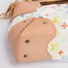 Louis Vuitton White Multicolore Monogram Judy MM Clutch - Blue Spinach