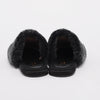 Gucci Black Faux Fur Interlocking G Slippers 38 - Blue Spinach