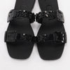 Gucci Black Rubber Chain Detail Sandals 35 - Blue Spinach