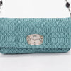 Miu Miu Mint Patent Matelasse Crystal Evening Bag - Blue Spinach