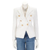 Balmain White Boucle Classic DB Blazer FR 34 - Blue Spinach