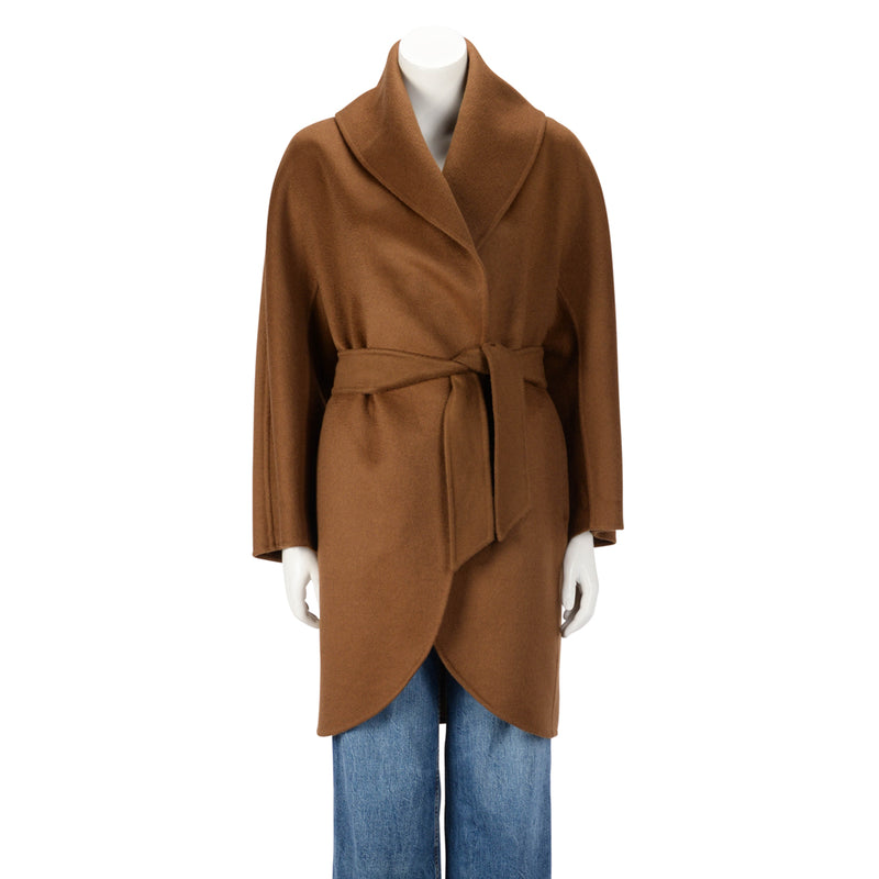 Max Mara Caramel Cashmere Belted Coat IT 36 - Blue Spinach