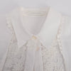 Zimmermann White Raie Lace Flower Shirt 4 - Blue Spinach