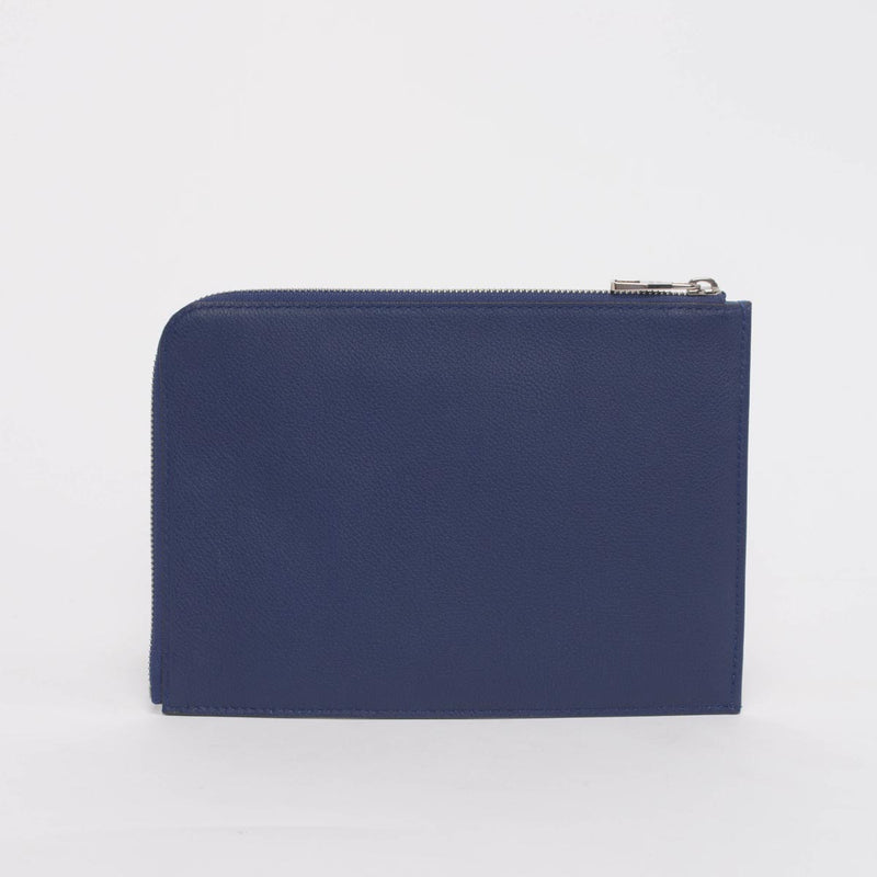 Louis Vuitton Indigo Grained Leather Pochette Jules PM Pouch - Blue Spinach