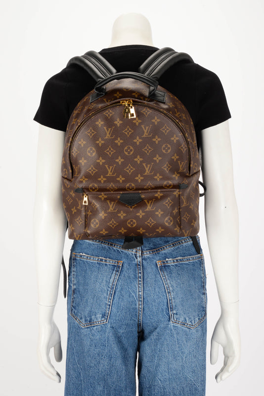 Louis Vuitton Noir Monogram Canvas Palm Springs MM Backpack - Blue Spinach