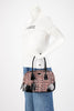 Prada Red Tweed & Vitello Mini Boston Bag - Blue Spinach