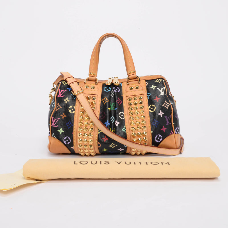 Louis Vuitton Black Monogram Multicolore Courtney MM Bag - Blue Spinach