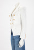 Balmain White Boucle Classic DB Blazer FR 34 - Blue Spinach